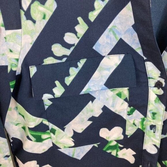 Womens Calvin Klein Floral Trellis Button Blouse Shirt S - Picture 5 of 8